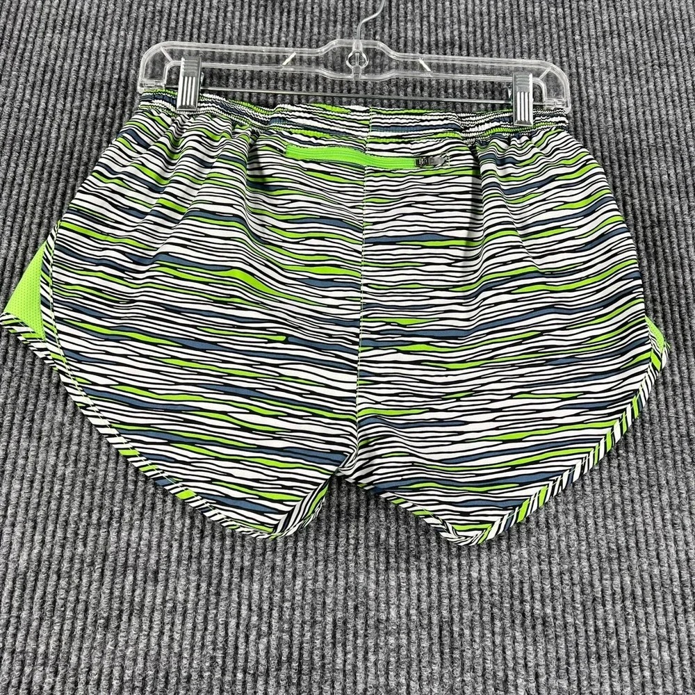 Nike Shorts Dri-Fit Womens Size Small Green Striped Lined Athletic Activewear